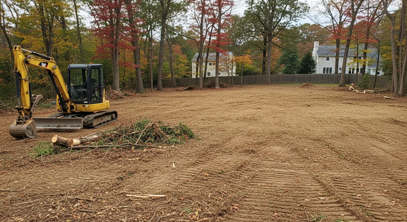 Cleared land site ready for development or construction