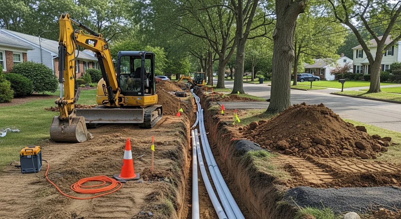 Sewer line installation and underground utility work